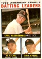 1964 Topps Baseball Cards      008      AL Batting Leaders-Carl Yastrzemski-Al Kaline-Rich Rollins